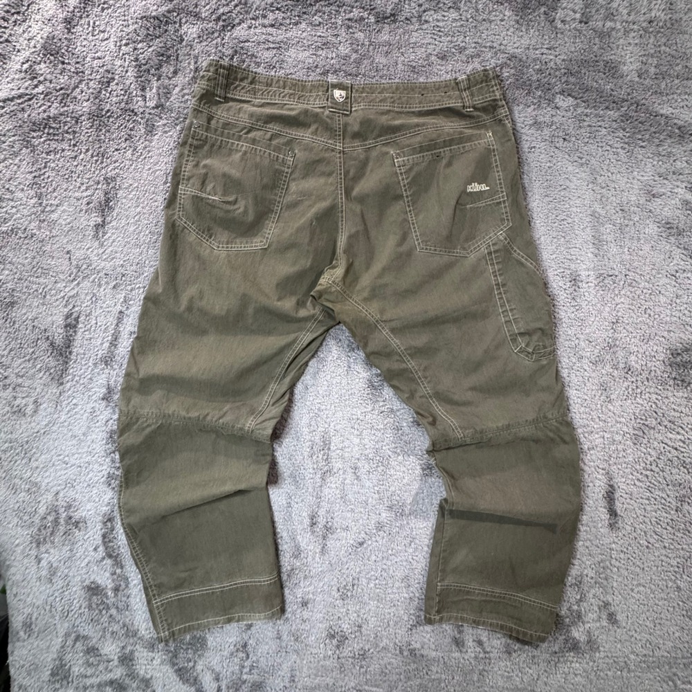 Kuhl Rydr‎ Mens 38x30 Olive Green Articulated Knee Cotton Nylon Hiking Pants